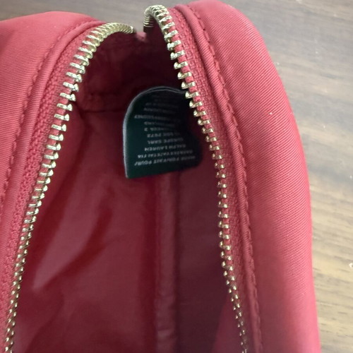 Ralph Lauren cosmetic pouch used, red with gold details