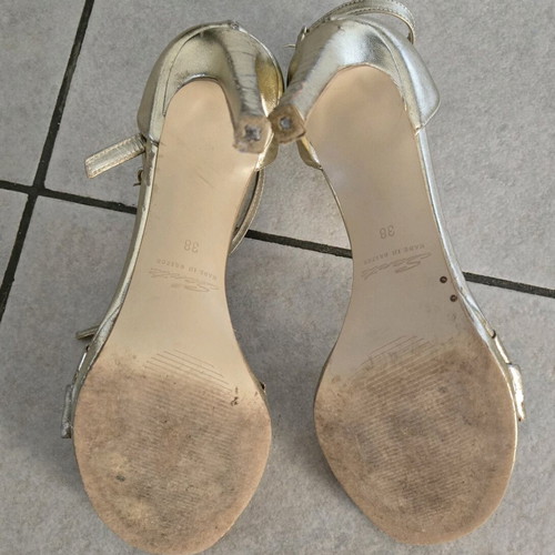 Sante women's sandals used, gold, size 38