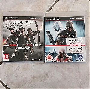 ULTIMATE TRIPLE PACK (JUST CAUSE 2/SLEEPING DOGS/TOMB RAIDER), ASSASSIN'S CREED DOUBLE PACK (ASSASSIN'S CREED BROTHERHOOD & ASSASSIN'S CREED REVELETIONS) PS3