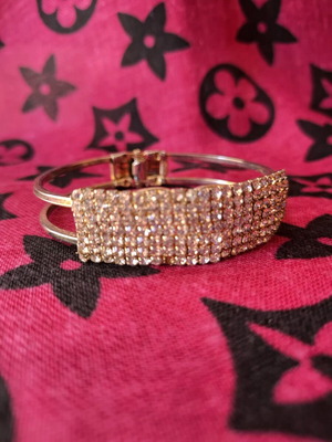 Bracelet bangle used with zircon, geometric design, multicolor