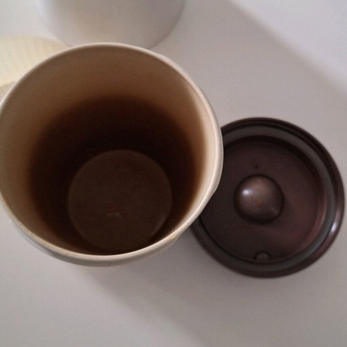 Chic Mic Early Bird bamboo cup with lid white like new