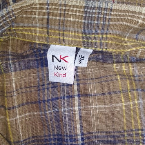 New Kind plaid shirt 9 years like new, brown yellow