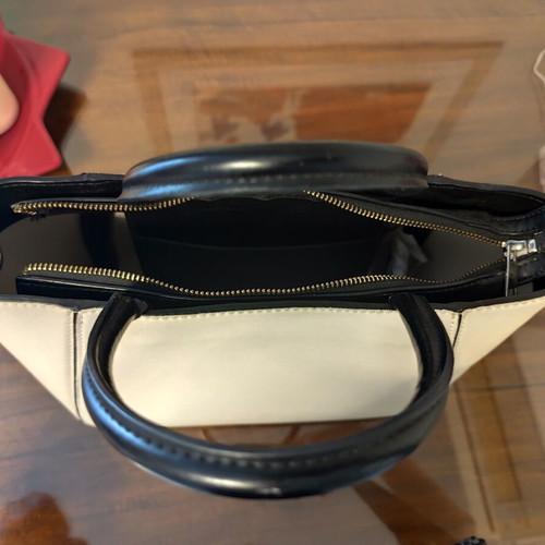 Zara tote bag used, white and beige, with optional long strap