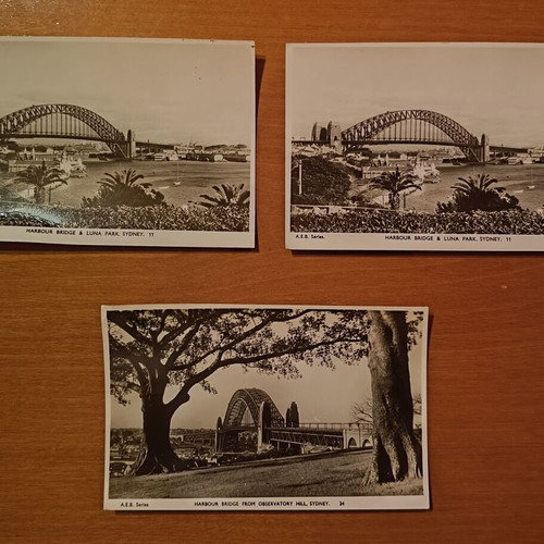 Black and white Sydney postcards like new, set of 3, 1950s