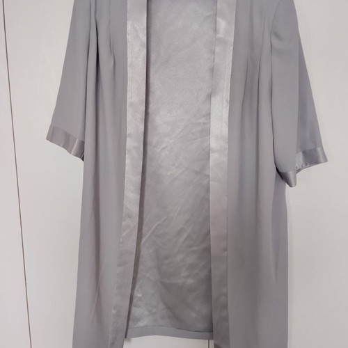 Women's formal clothing set used, gray silver jacket and dress medium/large