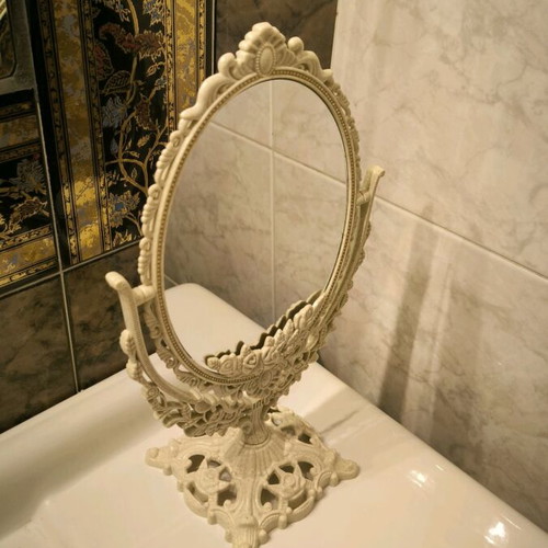 Makeup mirror new, tabletop with two sides and rotating