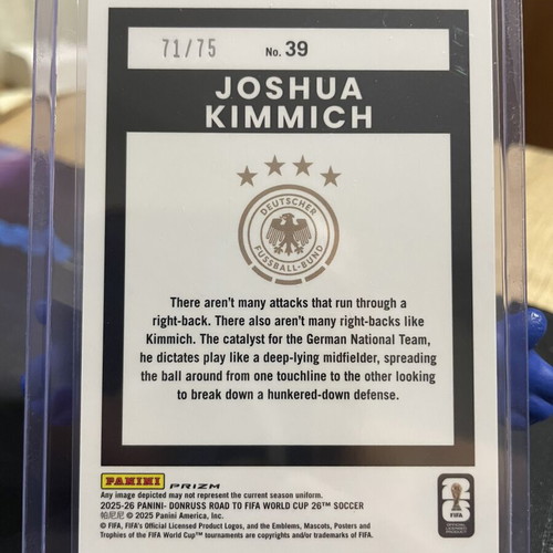 Donruss Road to World Cup 2025-26 Joshua Kimmich Optic Electricity card like new