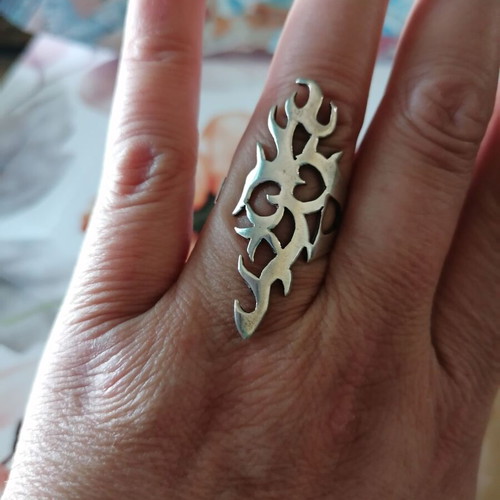 Silver 925 Gothic Tribal ring open adjustable new
