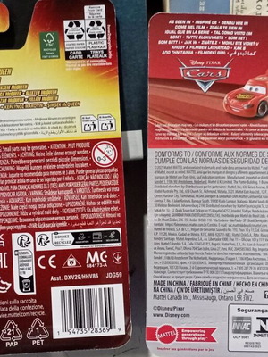 Αυτοκινητάκια Cars Disney Pixar κλίμακας 1:55 πακέτο 2 τεμ καινούργια
