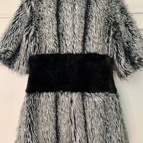 Eco fur like new, handmade with gloves, black and white