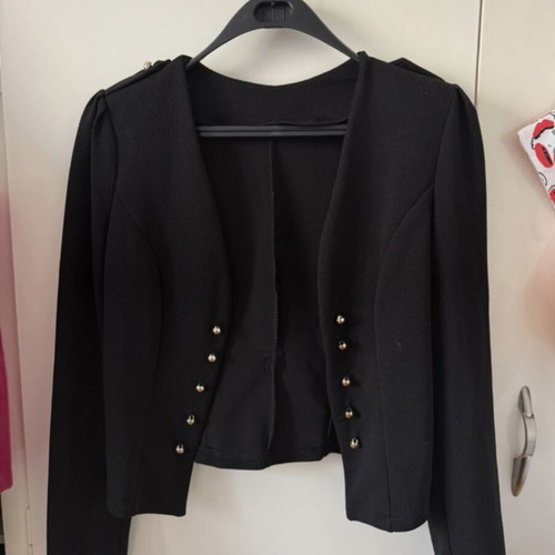 Mid-Length Jacket like new, black with gold details