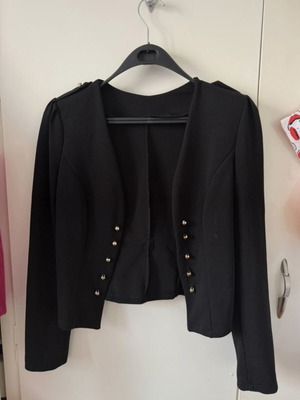 Mid-Length Jacket like new, black with gold details
