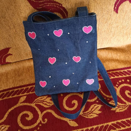 Denim shoulder bag used, blue