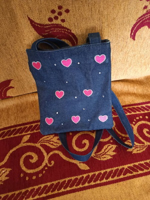 Denim shoulder bag used, blue