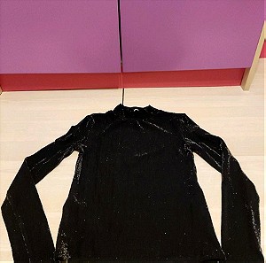Mango γυναικείο μπλουζάκι XS/S μαύρο με λεπτομέρειες