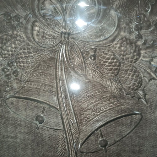 Christmas platter large like new with embossed designs