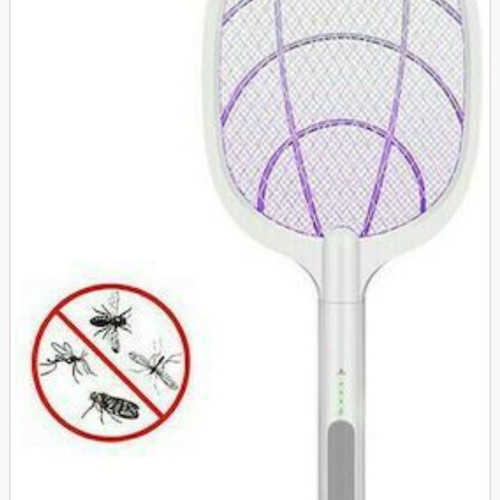 Electric Mosquito Rackets 1200mAh with Base and UV Light, Set of 4