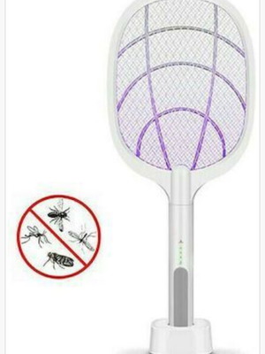 Electric Mosquito Rackets 1200mAh with Base and UV Light, Set of 4