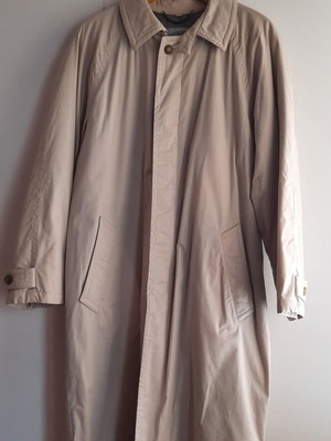 Men's Beige Trench Coat Size 48 L Lined, Like New