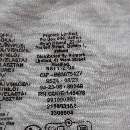 Γυναικείο γκρι cropped τοπάκι Primark Cares μέγεθος M