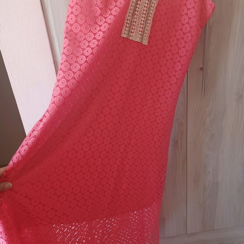 Gianni Rodini No4 abiye dress new, coral lace with slit