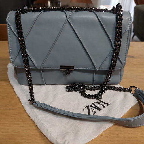 Zara shoulder bag like new, turquoise with chain strap