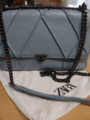 Zara shoulder bag like new, turquoise with chain strap