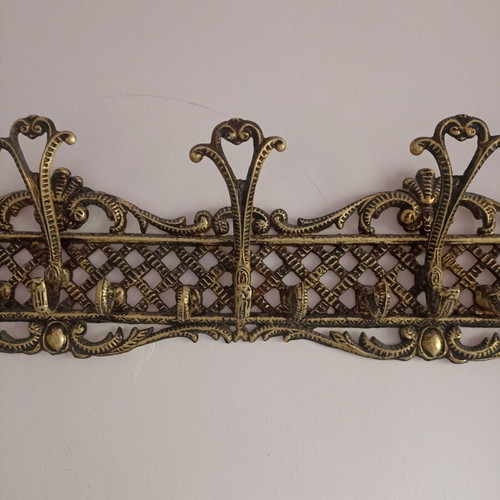 Antique brass coat rack 86x20 cm