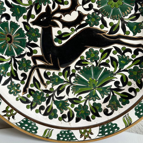 Elafos Handmade Ceramic Decorative Plate used, Rhodes, Ø24.5 cm