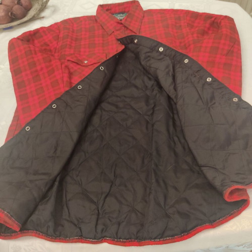 Blue North work shirt red checkered size Large new