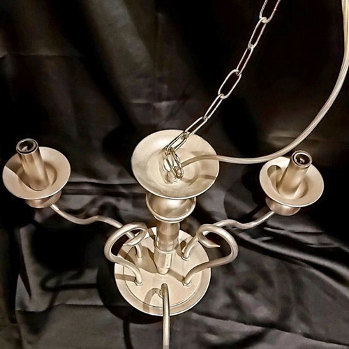 Ceiling light 3-light new, matte silver metal