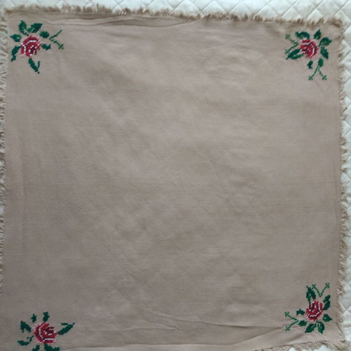 Hand embroidered tablecloth new, size 70-72 cm