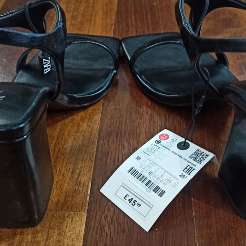 Zara women's black sandals new, size 38