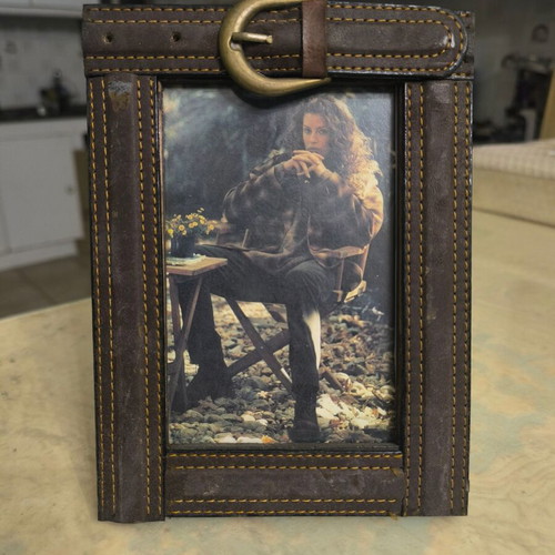 Vintage photo frame like new with decorative strap and embossed design