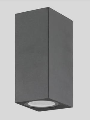 Wall lights new, pack of 5, dark gray aluminum and glass, IP54