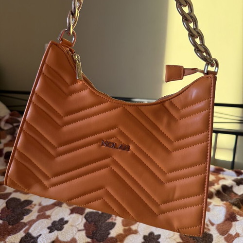 Nolah Shoulder Bag Orange like new with gold details