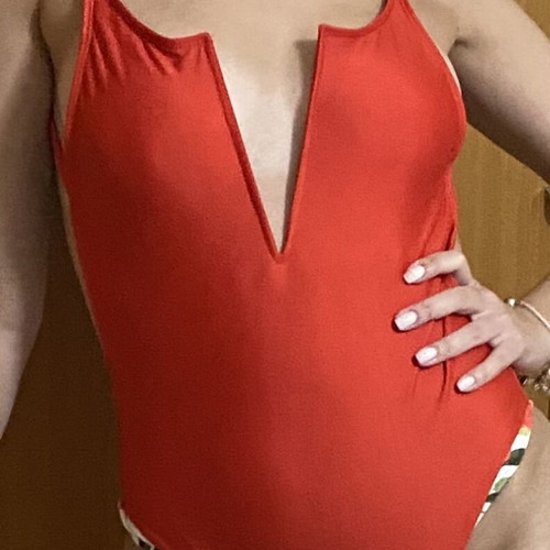 Decoro swimsuit new, red, open back with V bust