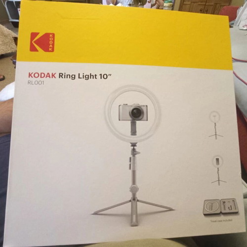 Kodak Ring Light 10" with tabletop tripod and phone holder like new