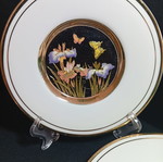 Set of 3 Japanese Chokin Art Plates with 24K Gold and Silver