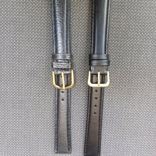 Genuine Leather watch strap set new, black, size 16