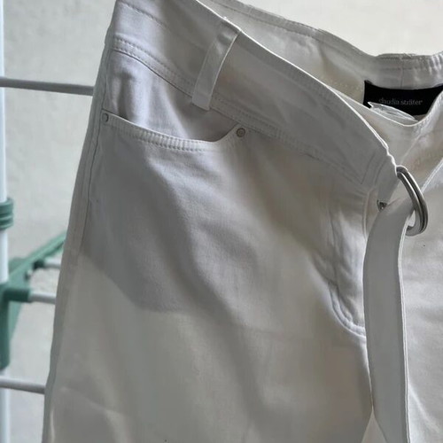 Claudia Sträter vintage cotton capri pants, white