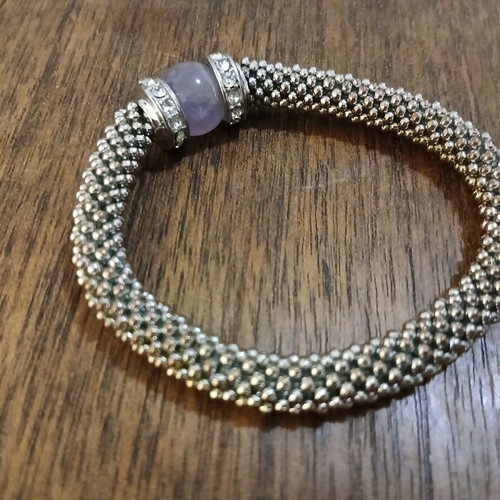 Women's bracelet with purple stone and white gems like new
