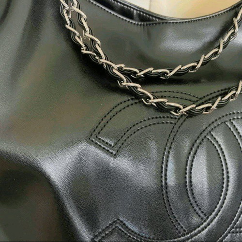 Chanel shoulder bag black genuine leather new
