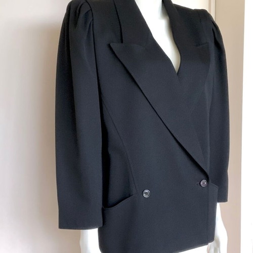 Emanuel Ungaro Women's Black Wool Blazer Jacket Size M like new
