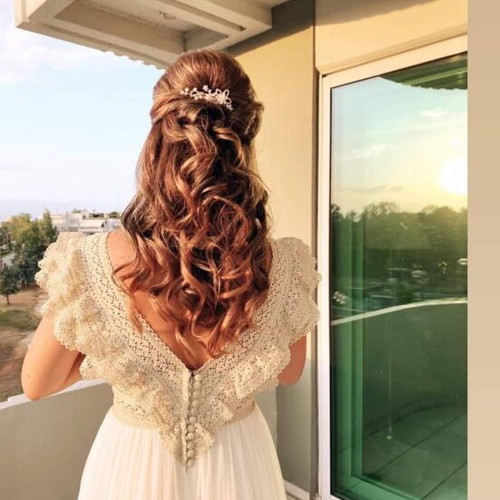 Zolotas Angie boho wedding dress, beige off-white