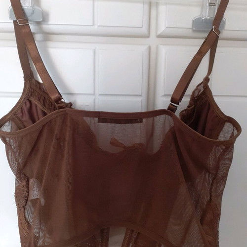 Shein lace bustier brown like new, size S