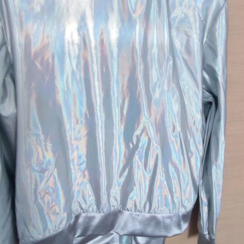 Bombet jacket silver metallic like new, size M