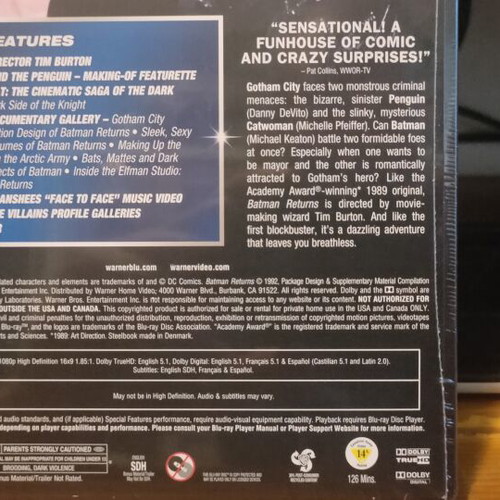 Batman Returns Steelbook Blu-Ray new with English subtitles