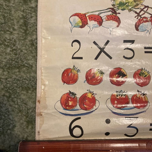 Rare vintage mathematics school wall chart like new