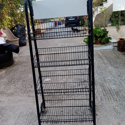 Metal Display Stand with 4 Shelves on Wheels new